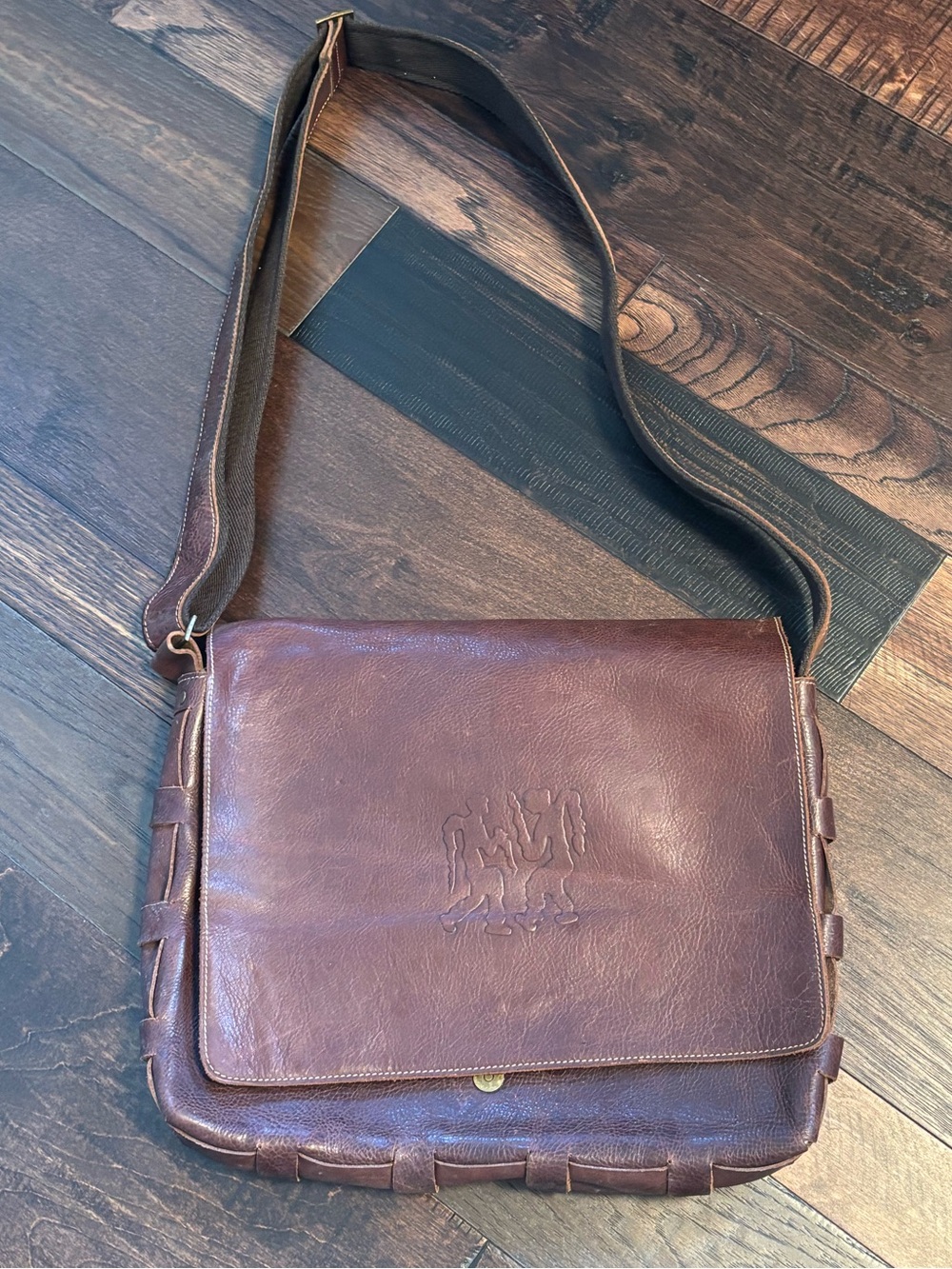 Beautiful vintage handtooled leather messenger bag